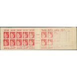 France Booklets Peace 50c. red 10f. booklet containing type IIA, a dry print resulting in six s...