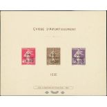 France 1927-31 Caisse d'amortissment 1930 The surcharge set of three, Epreuve de luxe, fine and...