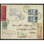 France 1927-31 Caisse d'amortissment 1928 Workers 1f. 50 + 8f. 50 blue, type I, vertical pair f...