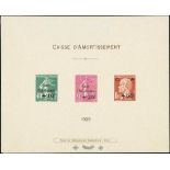 France 1927-31 Caisse d'amortissment 1929 The surcharge set of three, Epreuve de luxe;