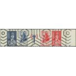 France 1943 (Feb.) National Relief Horizontal strip of four with label, centred much to left, w...