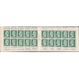 France Booklets Pasteur 10c. green 2f. booklet with "Pub" misplaced, being on eight stamps of t...