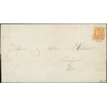 France 1870 "Bordeaux" Issue 10c. bistre-yellow, report I, diagonal crease before usage, large...