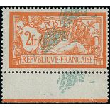 France 1900-27 "Merson" Issues 1906-20 Issue 2fr. triple impression of centre, a very attractiv...