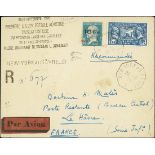 France 1928 "Ile de France" Issue 10fr. on 1fr.50c. blue, spaced surcharge,