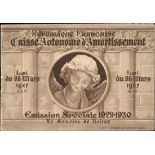 France 1927-31 Caisse d'amortissment 1930 Sourire de Reims 1f. 50 + 3f. 50 reddish purple, comp...