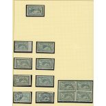 France 1900-27 "Merson" Issues 1906-20 Issue 45c. deep green and blue, twenty-one mint, includi...