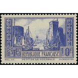 France 1929 Tourist Issue "Port de la Rochelle" Special Printing 10f. bright ultramarine, unmou...