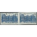 France 1946 Tourism 10f. blue Palais de Luxembourg, horizontal pair, perforated and imperf.