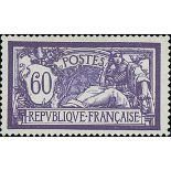 France 1900-27 "Merson" Issues 1906-20 Issue 60c. violet, unicolour impression, very well centr...