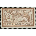 France 1900-27 "Merson" Issues 1900 Issue 50c. centre missing,