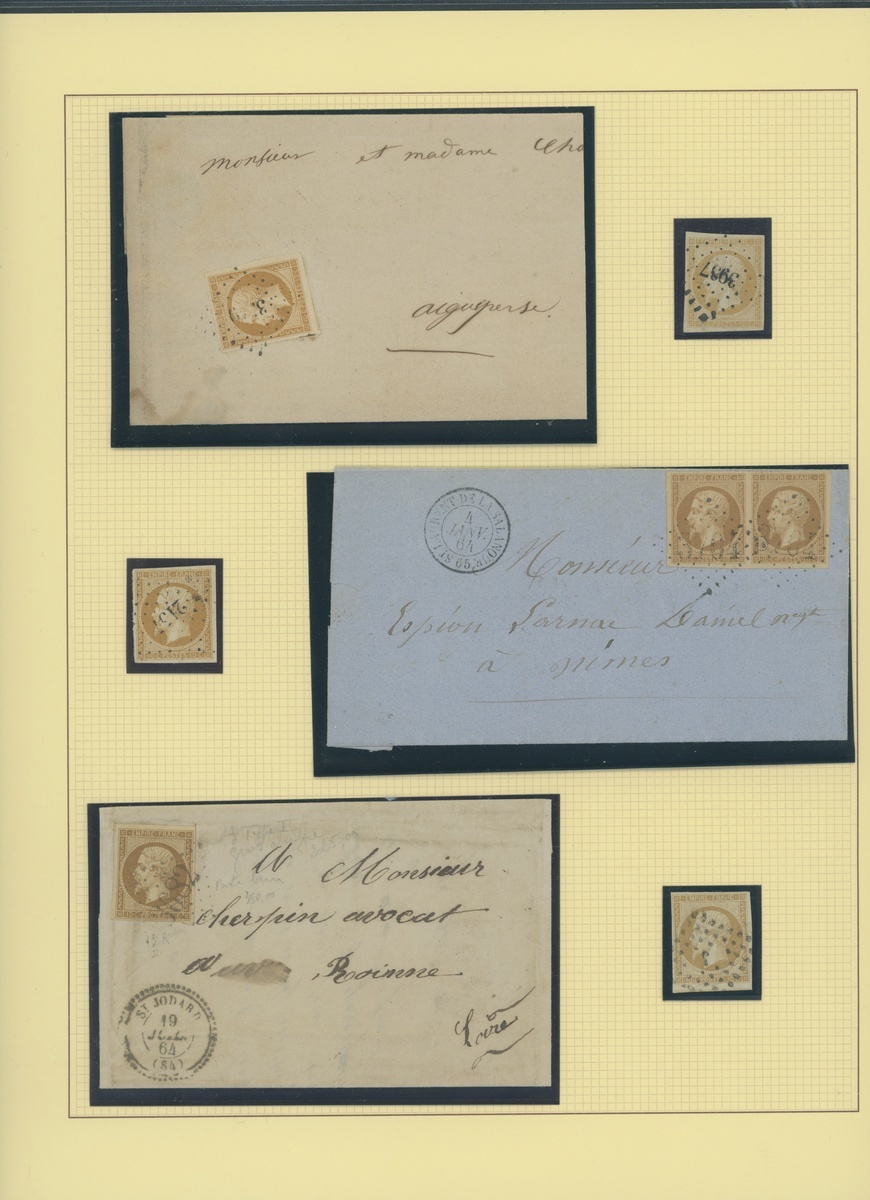 France 1853-60 Imperforate "Empire" Issue 1c. to 80c., balance of the collection, 249 stamps, c... - Image 7 of 17