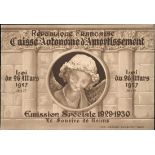 France 1927-31 Caisse d'amortissment 1930 Sourire de Reims 1f. 50 + 3f. 50 reddish purple, comp...