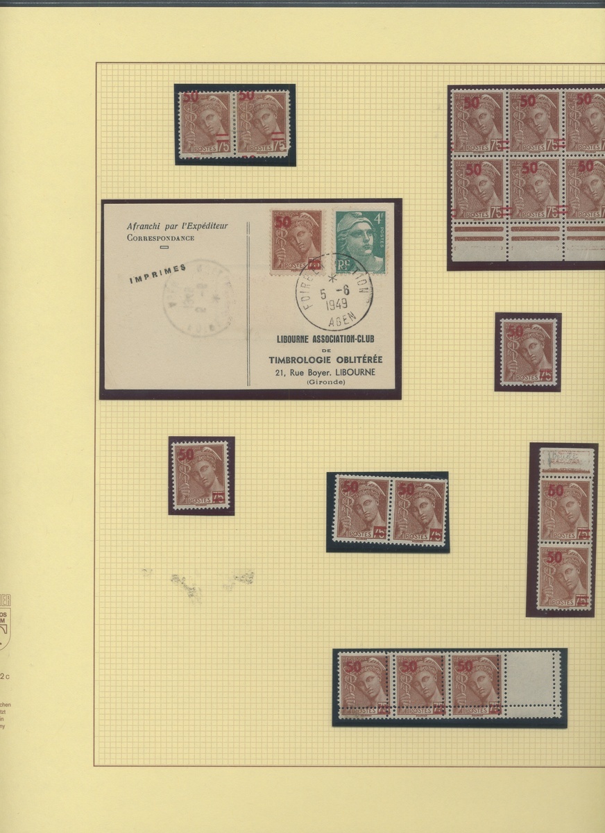 France 1940-41 Surcharges Collection on leaves, over 230 stamps, - Image 5 of 18