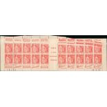 France Booklets Peace 50c. red 10f. booklet containing type IIA, defective impressions due to p...