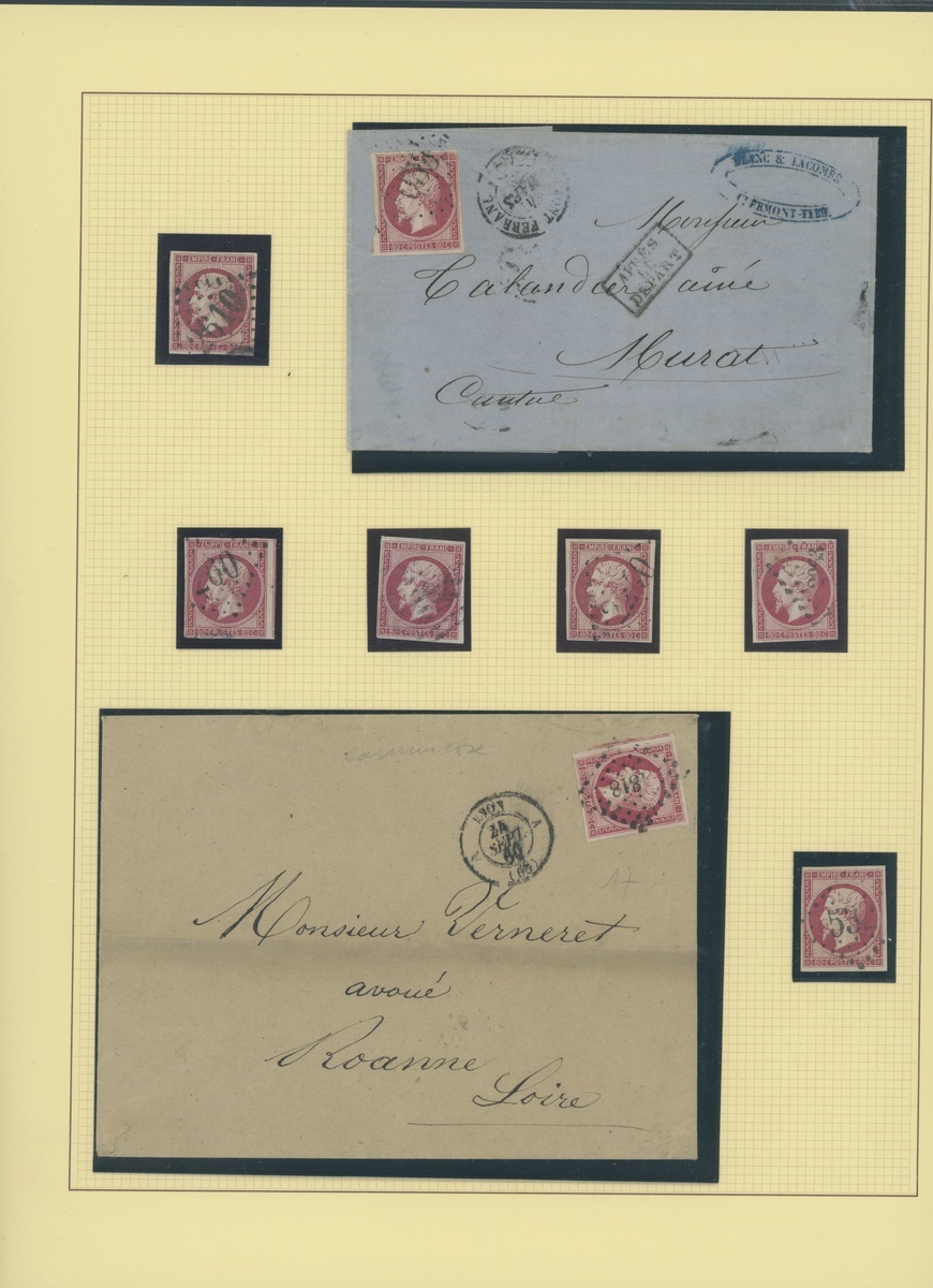 France 1853-60 Imperforate "Empire" Issue 1c. to 80c., balance of the collection, 249 stamps, c... - Image 17 of 17