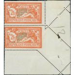 France 1900-27 "Merson" Issues 1906-20 Issue 2fr. misplaced perforation obliquely, featured at...