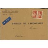 France 1929 Tourist Issue "Pont du Gard" 20f. type IIB, pair in different shades,
