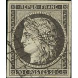 France 1849-50 First Issue 20c. grey, large balanced margins all around,