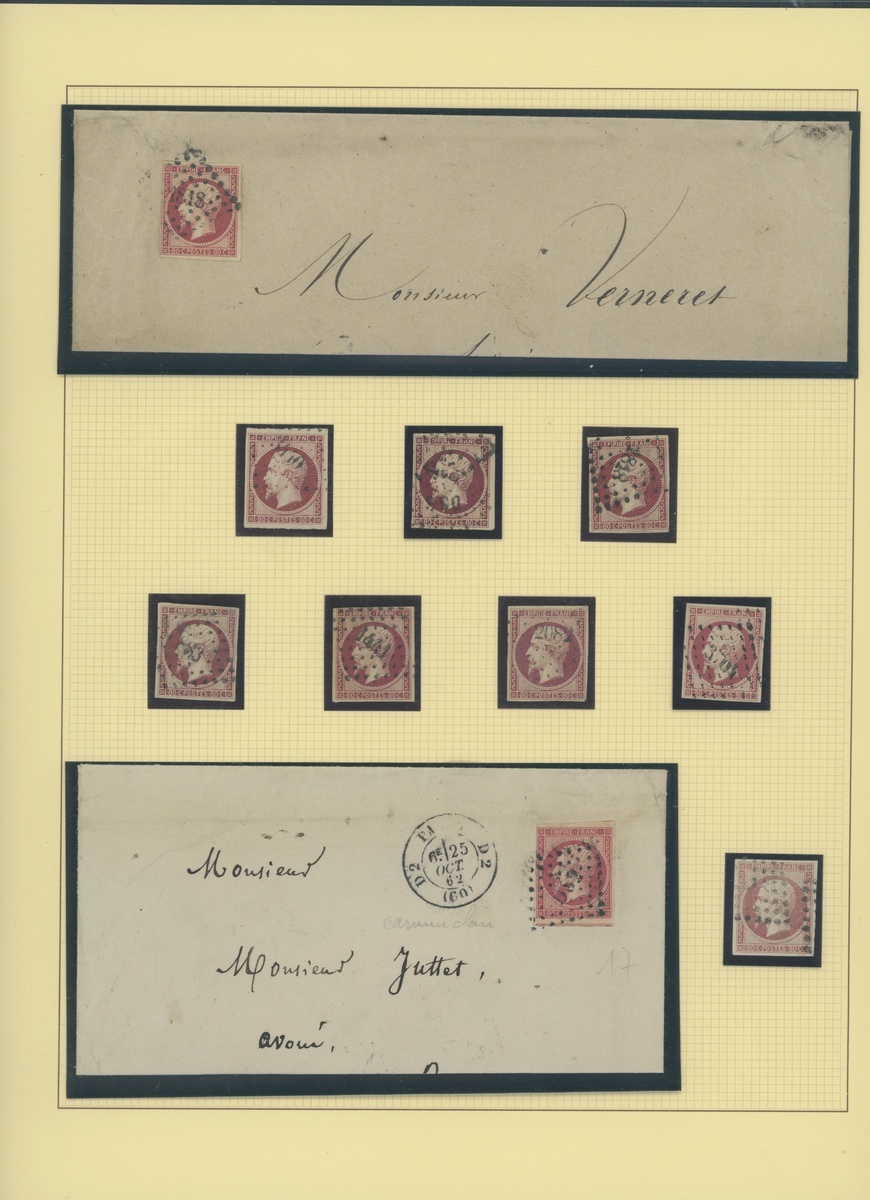 France 1853-60 Imperforate "Empire" Issue 1c. to 80c., balance of the collection, 249 stamps, c... - Image 16 of 17