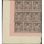 France 1876-1900 Type Sage Issues 25c. black on rose, type II, double perforation on three side...