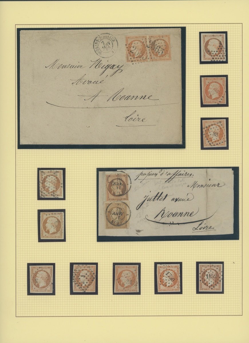 France 1853-60 Imperforate "Empire" Issue 1c. to 80c., balance of the collection, 249 stamps, c... - Image 13 of 17