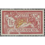 France 1900-27 "Merson" Issues 1900 Issue 1fr. large hair-line coloured flaw at lower left