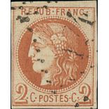France 1870 "Bordeaux" Issue 2c. brown-red, report I, uncommonly vivid shade,