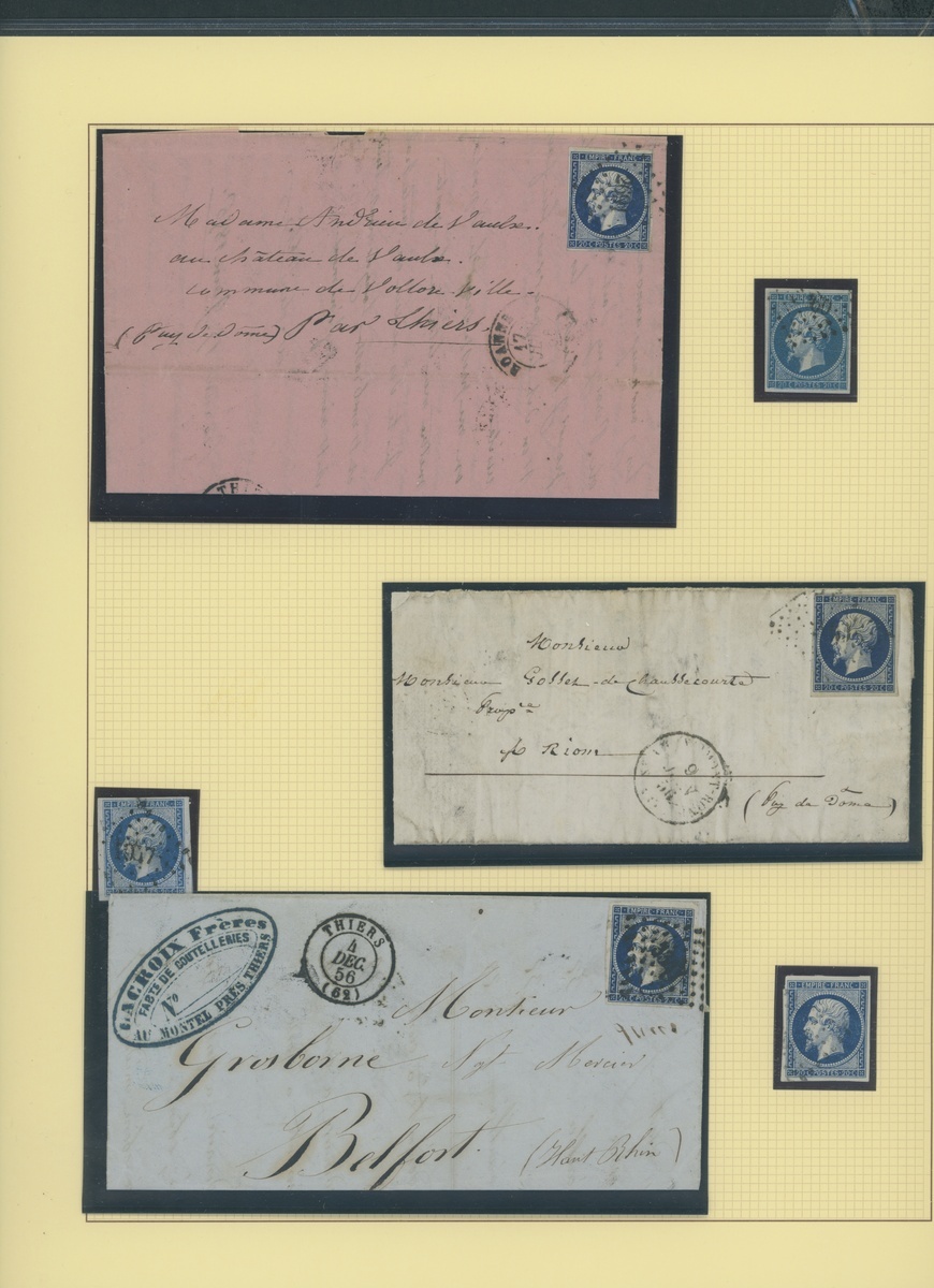 France 1853-60 Imperforate "Empire" Issue 1c. to 80c., balance of the collection, 249 stamps, c... - Image 11 of 17