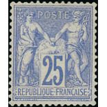 France 1876-1900 Type Sage Issues 25c. ultramarine, type I, a delightful example of this rare s...