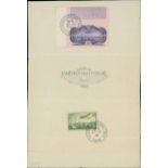 France 1936 Aeroplane over Paris 50f. light green, on piece additionally bearing 1936 50f. ultr...