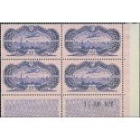 France 1936 Aeroplane over Paris 50f. ultramarine on rose, Coin date block of four (15 Juin 193...