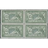 France 1900-27 "Merson" Issues 1906-20 Issue 45c. two blocks of four