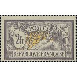 France 1900-27 "Merson" Issues 1900 Issue 2fr. violet and yellow, unmounted mint, centred to ri...