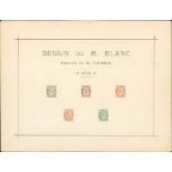 France 1900-24 Type Blanc 1c. grey, 2c. claret, 3c. orange-red, 4c. brown and 5c. green, Epreuv...