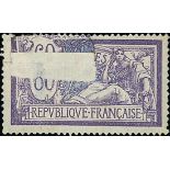 France 1900-27 "Merson" Issues 1906-20 Issue 60c. partial misplaced impression as a result of t...