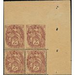 France 1900-24 Type Blanc 2c. claret, type IB,