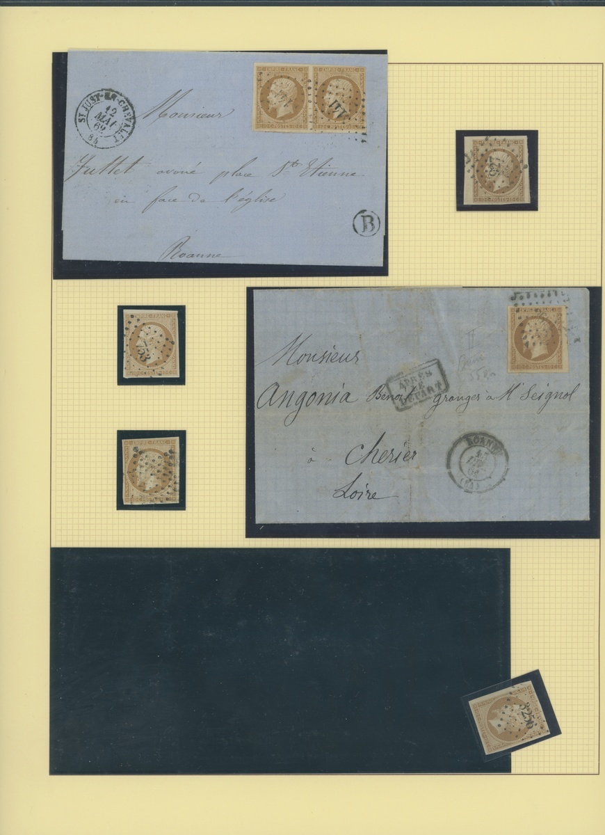 France 1853-60 Imperforate "Empire" Issue 1c. to 80c., balance of the collection, 249 stamps, c... - Image 4 of 17