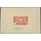 France 1927 Visit of American Legion 90c. red, die proof without figures of value on thin paper