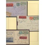 France 1928 "Ile de France" Issue 1928-30, sixteen covers to New York with a variety of frankin...