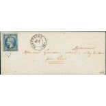 France 1853-60 Imperforate "Empire" Issue 25c. blue, delightfully fresh and well margined,