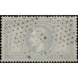 France 1862-70 "Empire" Laureated Issue 5f. grey-violet, good centring for this stamp showing t...