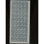 France 1919-22 Type Blanc Surcharged White Paper ½c. on 1c. grey, pane of fifty (5x10) with sur...