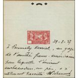 France 1927 Visit of American Legion 90c. and 1f. 50 Epreuves d'Atelier, each without figures o...