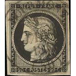 France 1849-50 First Issue 20c. black on white, outstandingly neat impression,