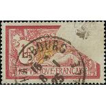 France 1900-27 "Merson" Issues 1900 Issue 1fr. part of the impression missing probably due to a...