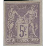 France 1876-1900 Type Sage Issues Granet reprints, 1c. dark green on green to 5fr., complete se...