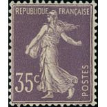 France Semeuse 1906 Thin Figures 35c. violet, type I, unmounted mint; fine.