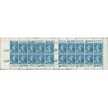 France Semeuse 1926-27 Surcharges 25c. on 30c. blue complete booklet pane of twenty (two panes...