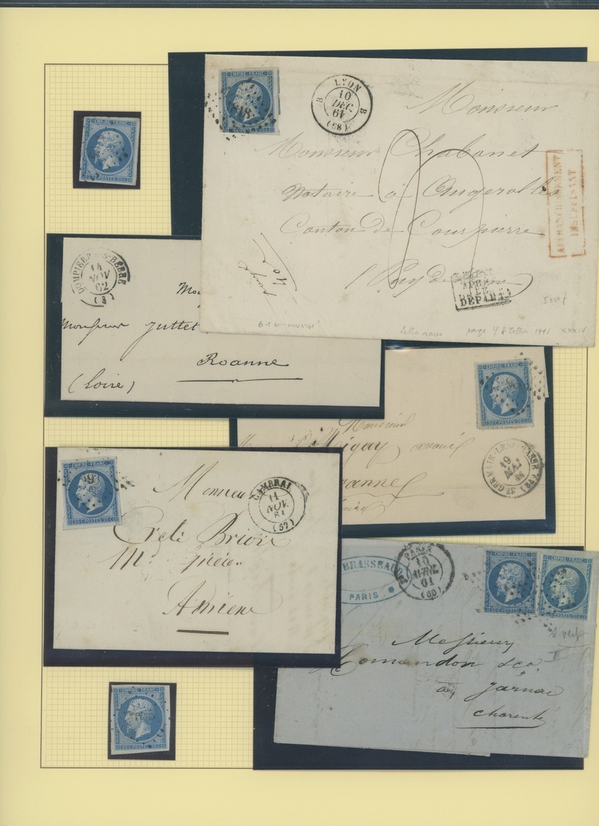 France 1853-60 Imperforate "Empire" Issue 1c. to 80c., balance of the collection, 249 stamps, c... - Image 12 of 17